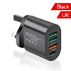 Fast Quick Charger 36W 4Ports PD USB C Charger EU US UK AC Home Travel Power Adapter Wall Charges For IPad iphone 11 13 14 15 htc lg F1 with retail box