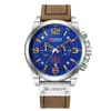 Męskie Luksusowe zegarki Curren Fashion Skórzany Pasek Kwarcowy Chronograf Mężczyźni Watch Casual Data Business Wristwatch Zegar Relojes Hom