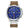 20% de desconto relógio masculino luxo curren pulseira de couro quartzo cronógrafo masculino casual data negócios relógio de pulso relojes hom