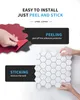 Art3d 1-Piece 3D-väggklistermärken Självhäftande hexagon Mosaikskal och pinne Backsplash kakel för kök Badrum, Bakgrundsbilder (31x30cm)