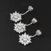Brzuch Pierścień Real 925 Sterling Women Flower Cyrkon Wyczyść Kamienie Biżuteria Czysty Srebrny Body Piercing