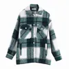 Herfst Red Plaid Jassen en Jassen Dames Streetwear Mode Lange Mouw Office Oversized Bovenkleding 210521