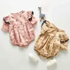 Nette Overalls Mode Schöne Quaste geboren Baby Twin Frühling Kleidung Mädchen Floral Bodysuit Overall Outfits 210417