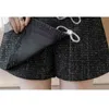 Ullfasta shorts för kvinnor Atumn Winter Office Kvinna Bow Mujer Pantalones 210520