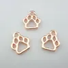 40 Stück Legierung Rose Gold Hohl Hund Katze Pfotenabdruck Charms Anhänger 11x13mm Schmuckzubehör