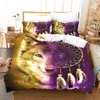 Wolf Cute Animal Bedding Set Dog Cat Printing Kids Adult Lovely Gift Luxury Duvet Cover Sets Comforter Bed Linen Queen King Size