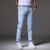 Moda Alta Qualidade Estiramento Casual Homens Jeans Skinny Jeans Mens Azul Negro Cinzento Denim Jeans Masculino Calças de Trouseira Y0927