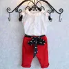 Girls Clothes Set Fashion Kid Summer Hollow Sleeveless Top T-shirt + Pants 2-Piece Children's 210515