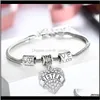 Bedelarmbanden Sieraden 45 soorten Diamond Love Heart Mom Tante Dochter Grandma Geloof Hope Friends Crystal Armband Will and Sandy Ship Drop