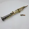 SUZUKI SOPRANO SAXOPHONE B Plan Black Nickelpläterad Woodwind Instrument med Gold Keys Case Munstocke Tillbehör