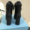 Botines de cuero y tela de nylon de diseñador Botines de mujer Botas de motorista de cuero Botines de Australia Botas de invierno tamaño EE. UU. 4-10
