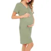 Maternity Dresses Breastfeeding Striped Dress Pregnancy's Women Comfotable Cotton Nursing Causal Loose For Pregnant