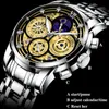 Wristwatches 2021 Lige Men Watch Top Sports Zegarki Chronograph Quartz Wristwatch Data Mężczyzna Hollow Clock Relogio Masculino