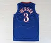 Maglia vintage 3 Allen 3Iverson Georgetown Hoyas Maglie vintage grigio nero blu bianco rosso cucito