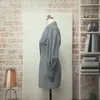 Vintage long lantern sleeve blazer dress women high fashion button office lady streetwear elegant grey vestidos 210427