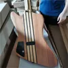 4 Strings Original Wood Neck-thru-Body Electric Bass Guitar with 2 Pickups,Black Hardware,Can be customized