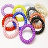 26 couleurs 6.5 cm Haute Qualité Téléphone Fil Cordon Gomme Cheveux Cravate Filles Bande Élastique Anneau Corde De Bonbons Couleur Bracelet Extensible Scrunchy