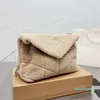 Дизайнерская-зимняя классическая сумка из овечьего меха со средним клапаном, фугу, модная кожаная мягкая сумка-конверт, 29*21 см