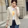 Höst Rosa Korta Blazers Slim Business Coat Spring Casual All-Match Kvinnor Jackor Retro Korea Arbete Office Lady Suit