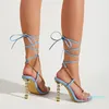 Fashion Ankle Strap Sandals Women Pumps Sexy Hot High Heel Elegant Classics Super Thin Heel Dress Shoes Pink Blue Party Heels Slippers Ladie