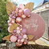 1 set romantico rosa palloncino ghirlanda arco kit cromato rosa oro palloncini da sposa decorazione della festa di nozze compleanno baby shower globo forniture 220226