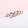 925 Sterling Silver Round Stud Earrings 1 Par Casual Iced Out Diamond Micro Pave Moissanite Earring Men Women Gift Jewelry237M7579838
