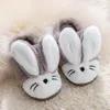 Winter and autumn children's cotton shoes Plush boys' character drag cartoon rabbit warm home slippers indoor children's home parents and children shoes DHL