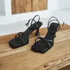 Women's Sandals 2021 Summer Simple Narrow Band Buckle Strap Shoes Fashion Travel All-Match Casual RO822 Dress