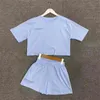 Brev Skriv ut Kvinnor 2 Piece Set Short-Sleeved T-shirt SweatShorts Loos Casual Tracksuit Loungewear Summer Kvinna 210527