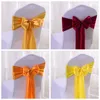 Stoldekorativ satin Sashes Bow Party Chairs Back Tie Bands Ribbon Wedding Events Bankett Home Kitchen Dusch Trade Show Bowknot Decoration JY0812