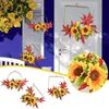 シミュレーションアイアンメタルリース結婚式の装飾ゴールドガーランド造花DIYフローラルフープベビーシャワーパーティーデコレーションQ0812