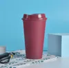 タンブラー16ozヒートカラー変更カップ5色セットストレート飲料フラスコプラスチックシッピーカップ携帯用ウォーターボトルA02