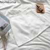 Nomikuma koreanska chic mini kjolar kvinnor jupe unicolor enkel split design hög midja en linje svart kjol ankomst faldas mujer 210514