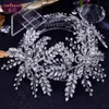 Luxus handgefertigte Diamant Tiara Barock Kristall Braut Kopfbedeckung Krone Strass mit Hochzeitsschmuck Haarschmuck Diamant Brida202q