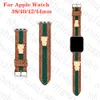 Apple Watch Band IWatch Strap 7 2 3 4 5 6 SEシリーズラグジュアリー41mm 42mm 38mm 40mm 44mmレザーリストバンドブレスレット男性女性ギフトファッションデザイナースマートストラップ