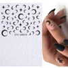 Großhandel DIY Nail Art Aufkleber Schwarz Weiß Mond Stern Nägel Abziehbilder Flamme Schachbrett Französische Tipps Schieber Für Maniküre Gelpoliermittel Dekor Zubehör