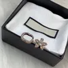 Double Letter Hollow Rings Designer Rhinestone Floral Cluster Ring for Women Birthday Gift Fashion Accessories7063265