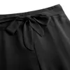 Femmes en mousseline de soie fente neuf pantalons à jambes larges été taille haute décontracté lâche Culottes bohême jupe pantalon Q0801