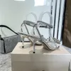 Klassisk designer stilett sandaler mode damer klackar kvinnor skor rhinestones med båge sexig parti brudtärna skor withshoe box 35-40