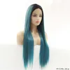 Silky Straight Ombre Color Synthetic Lace Front Wig 12~26 inches Simulation Human Hair Wigs 181221-24Mix1001 Pelucas