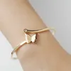 Luxury Butterfly Design Guld Bangle Armband för Kvinnor Flickor Mode Högkvalitativ Rostfritt Stål Kristall Manschettband Bangle Smycken Q0719