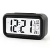 Plastic Mute Alarm Clock LCD Smart Temperature Cute Photosensitive Bedside Digital Alarms Clocks Snooze Nightlight Calendar SEAWAY ZZF13883
