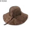 Chapéus de Brim Pontao Chapéu Simples Veludo Fedora Chapéu Cavalheiro Elegante Lady Bucket Cap Soft Vintage Americano Floppy Cloche