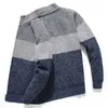 Cardigan Men Sweater Striped Grey Men's Oversized Knitted Warm Clothes For Man 3XL Korean Style Homme 210812