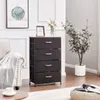 2022 Boxes 4 Drawer Storage Tower Fabric Dresser Cabinet Organizer Easy Pull Bins with Steel Frame Wood Top Closet for Entryway Hallway Bedroom