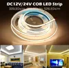 Bande LED 320 384 528 LED s haute densité Flexible COB LE D lumières DC12V 24 V RA90 3000 K 4000 K 6000 K bande LED 5 m/lot