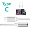 4 색 유형 C ~ 3.5 이어폰 어댑터 USB 3.1 TYPE-C USB-C 남성 3.5mm AUX 오디오 잭 케이블 변환기 헤드폰 헤드셋 어댑터