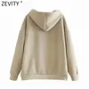 Women Fashion Zipper Decoration Casual Loose Fleece Sweatshirts Female Basic Pockets Hoodies Chic Pullovers Tops H522 210416