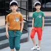 Big Boy Summer Clothing Sets Boys Clothes Short Sleeve T Shirt + Shorts Toddler Kids Children 3 4 5 6 7 8 9 10 Years X0802