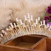 Crystal Pearl Tiara Crown Vintage Multilayer Luxe Goud / Zilverkleurig Grote Hoofdband Bruiloft Haaraccessoires Bruids Partij Sieraden Clips Bar